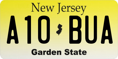 NJ license plate A10BUA