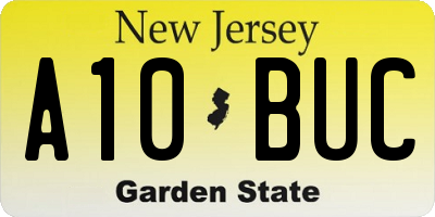 NJ license plate A10BUC