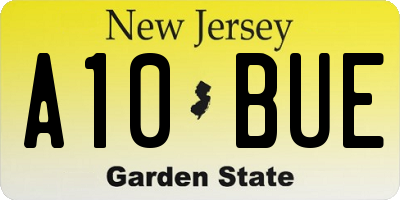 NJ license plate A10BUE