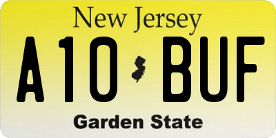 NJ license plate A10BUF