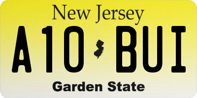 NJ license plate A10BUI