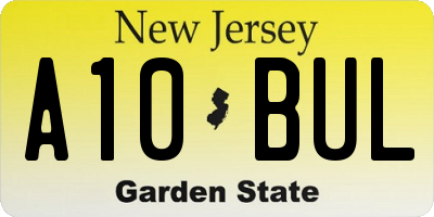 NJ license plate A10BUL