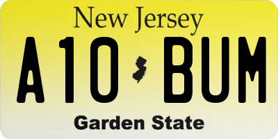 NJ license plate A10BUM