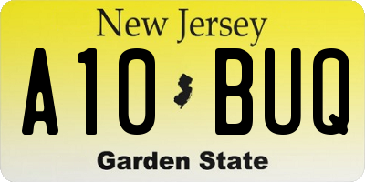 NJ license plate A10BUQ