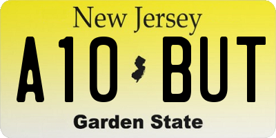 NJ license plate A10BUT