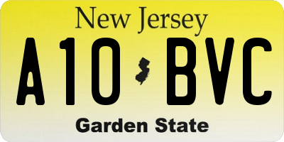 NJ license plate A10BVC