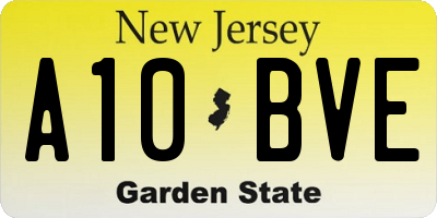 NJ license plate A10BVE