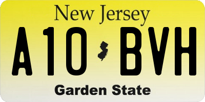 NJ license plate A10BVH