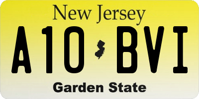 NJ license plate A10BVI