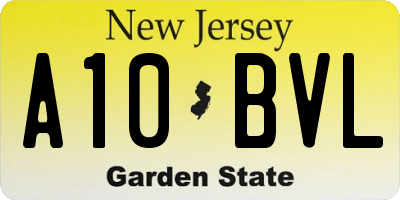 NJ license plate A10BVL