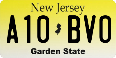 NJ license plate A10BVO