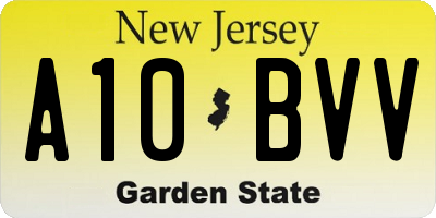 NJ license plate A10BVV