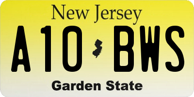 NJ license plate A10BWS