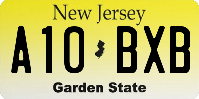 NJ license plate A10BXB