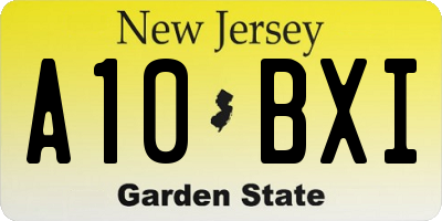 NJ license plate A10BXI