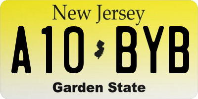 NJ license plate A10BYB