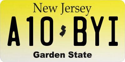 NJ license plate A10BYI