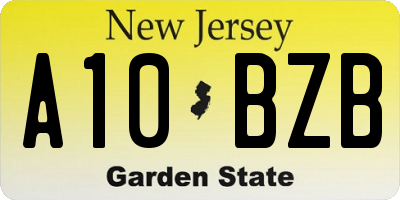 NJ license plate A10BZB
