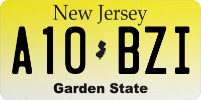 NJ license plate A10BZI