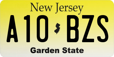 NJ license plate A10BZS