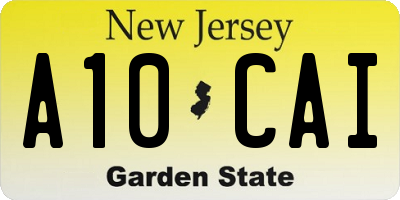 NJ license plate A10CAI