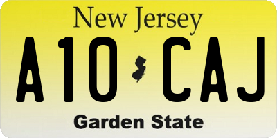 NJ license plate A10CAJ
