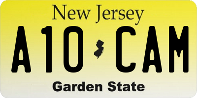 NJ license plate A10CAM