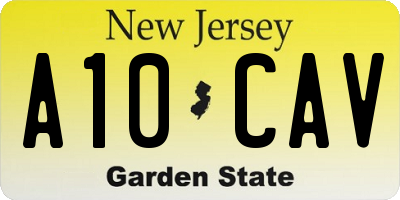 NJ license plate A10CAV