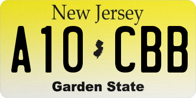 NJ license plate A10CBB