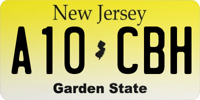 NJ license plate A10CBH