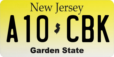 NJ license plate A10CBK