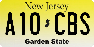 NJ license plate A10CBS