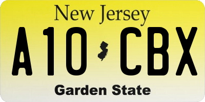 NJ license plate A10CBX