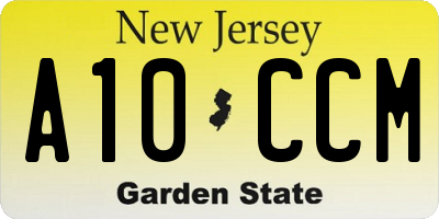 NJ license plate A10CCM