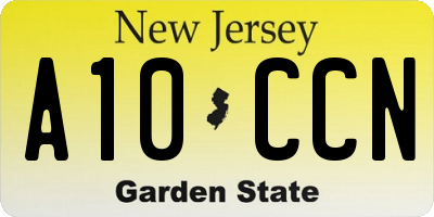 NJ license plate A10CCN