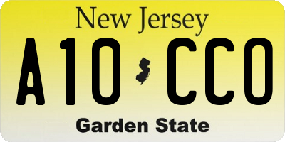 NJ license plate A10CCO