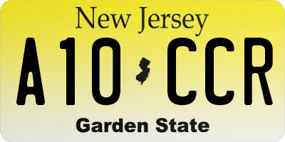 NJ license plate A10CCR