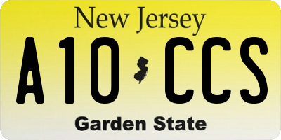 NJ license plate A10CCS