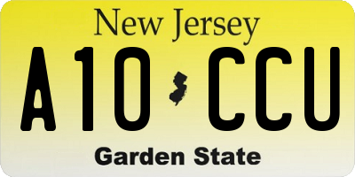 NJ license plate A10CCU