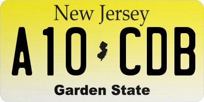 NJ license plate A10CDB