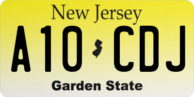 NJ license plate A10CDJ