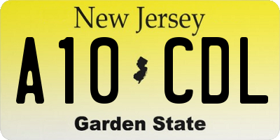 NJ license plate A10CDL