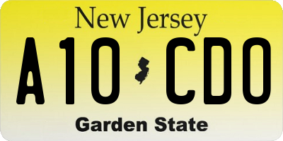 NJ license plate A10CDO