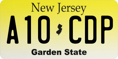 NJ license plate A10CDP