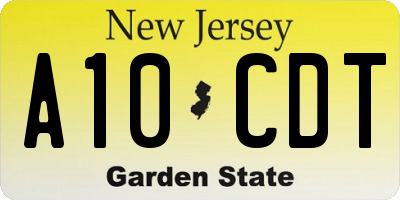 NJ license plate A10CDT