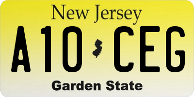 NJ license plate A10CEG