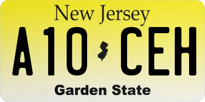 NJ license plate A10CEH