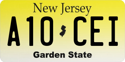NJ license plate A10CEI
