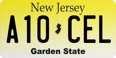 NJ license plate A10CEL