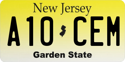 NJ license plate A10CEM